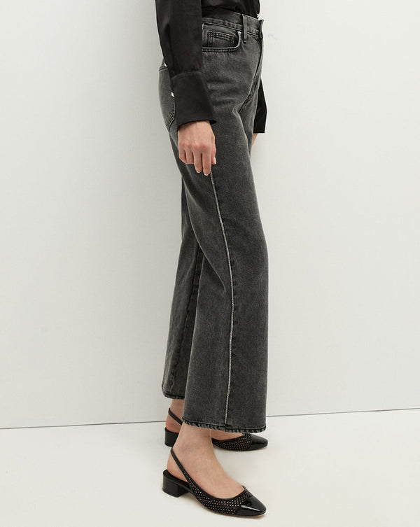 Dylan Rhinestone-Stripe Straight-Leg Jean