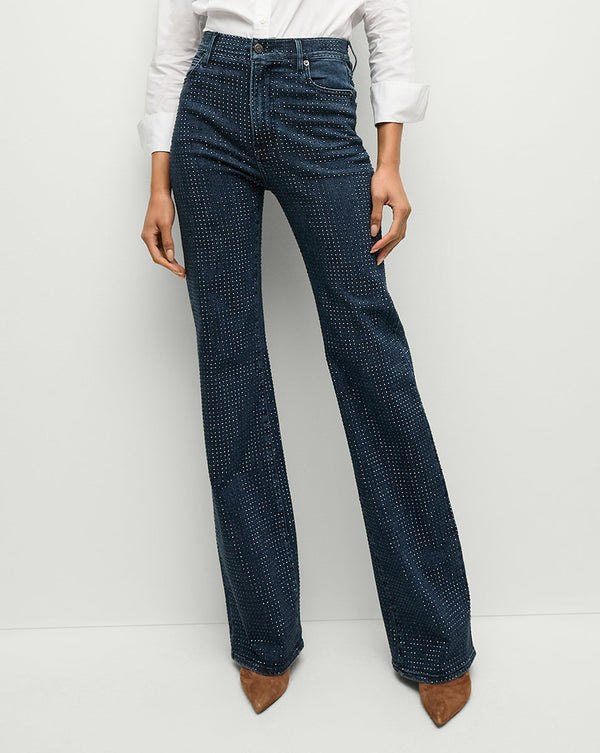 Crosbie Rhinestone Slim Wide-Leg Jean