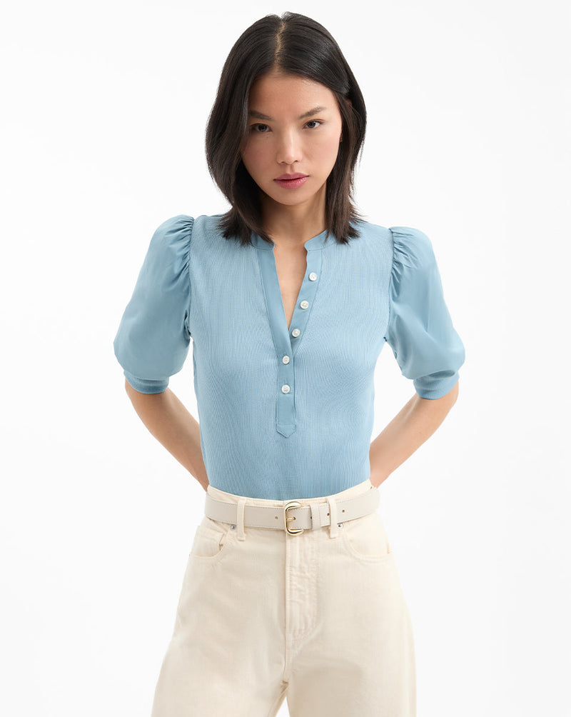 Coralee Puff-Sleeve Tee