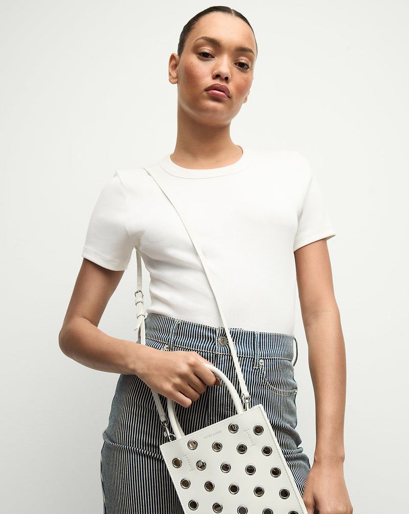 Shopper Bag with Grommet Detailing