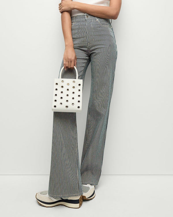 Crosbie Striped Slim Wide-Leg Jean