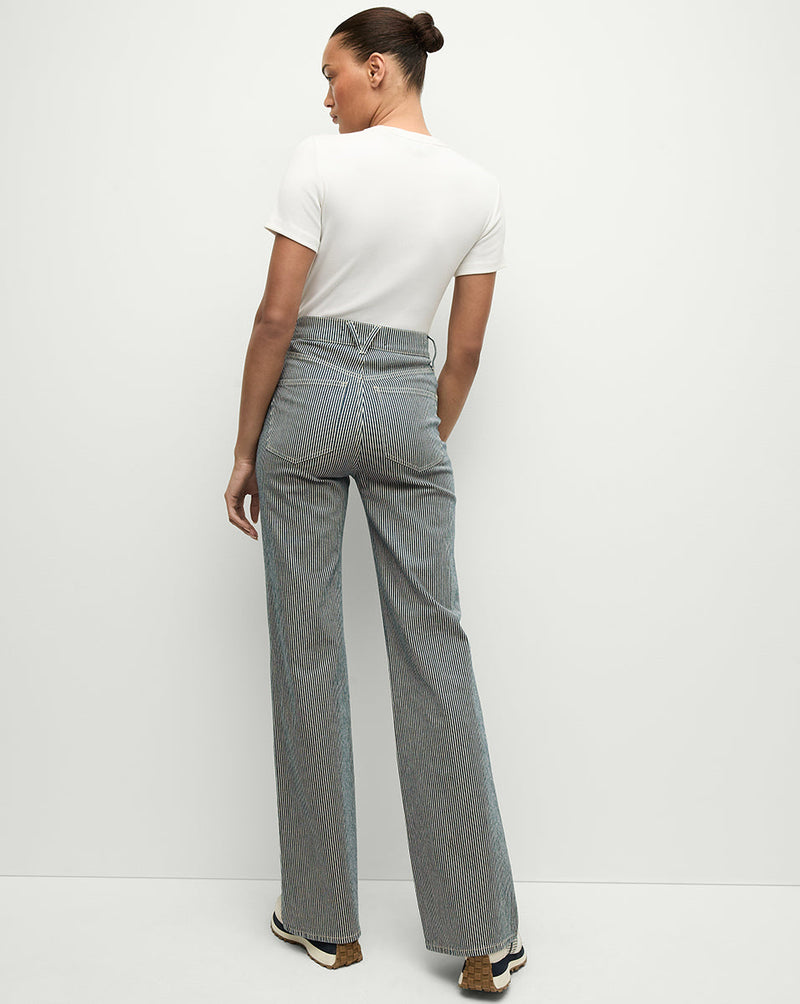 Crosbie Striped Slim Wide-Leg Jean