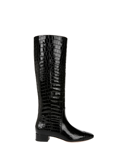 Cecile Croc-Embossed Tall Boot | Wide-Calf