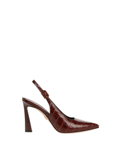 Callie Croc-Embossed Slingback Pump