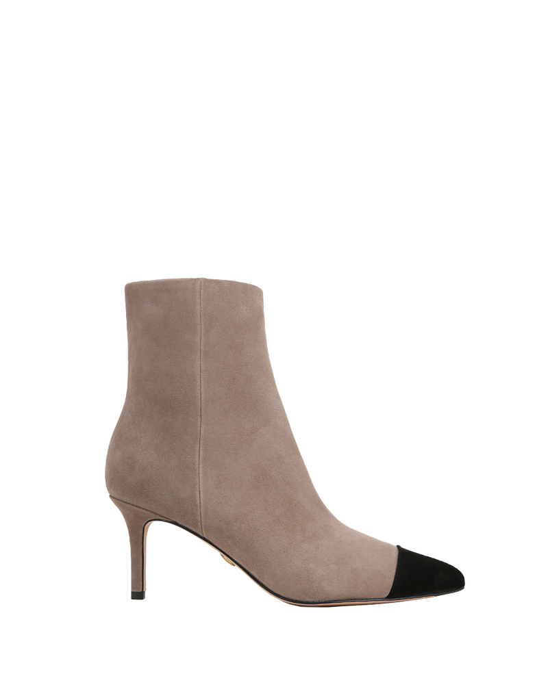 Lisa Cap-Toe Mid-Heel Bootie