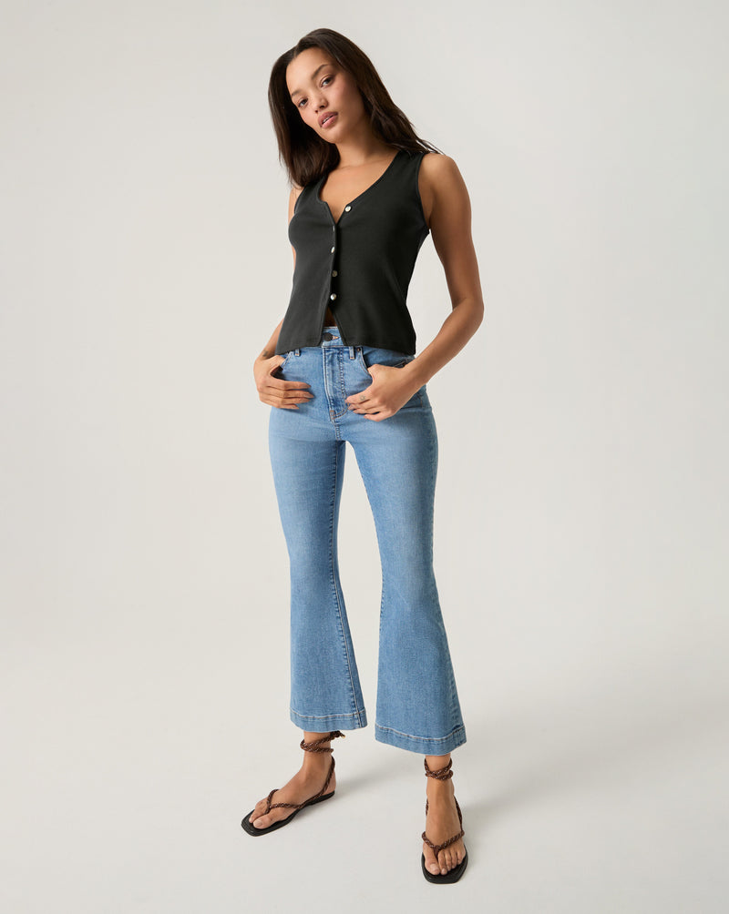 Hoorne Button-Down Tank Top