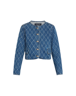 Nolita Diamond-Printed Denim Jacket