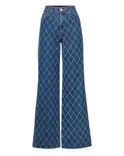Taylor Diamond Printed Wide-Leg Jean