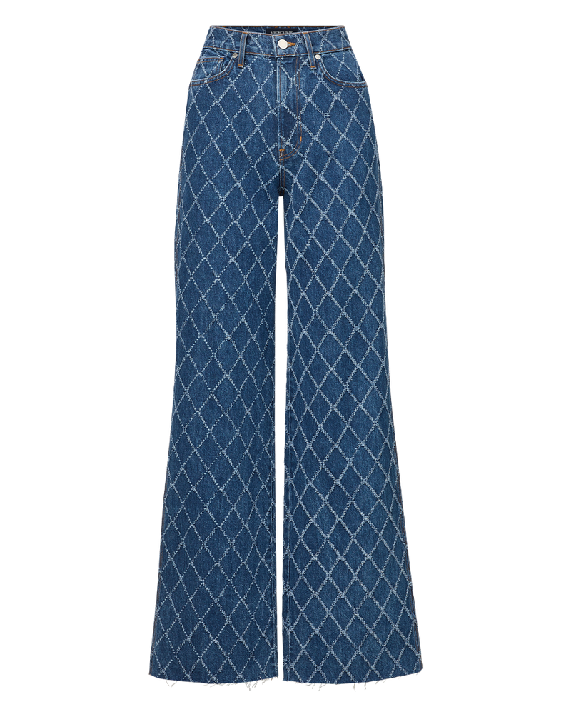 Taylor Diamond Printed Wide-Leg Jean