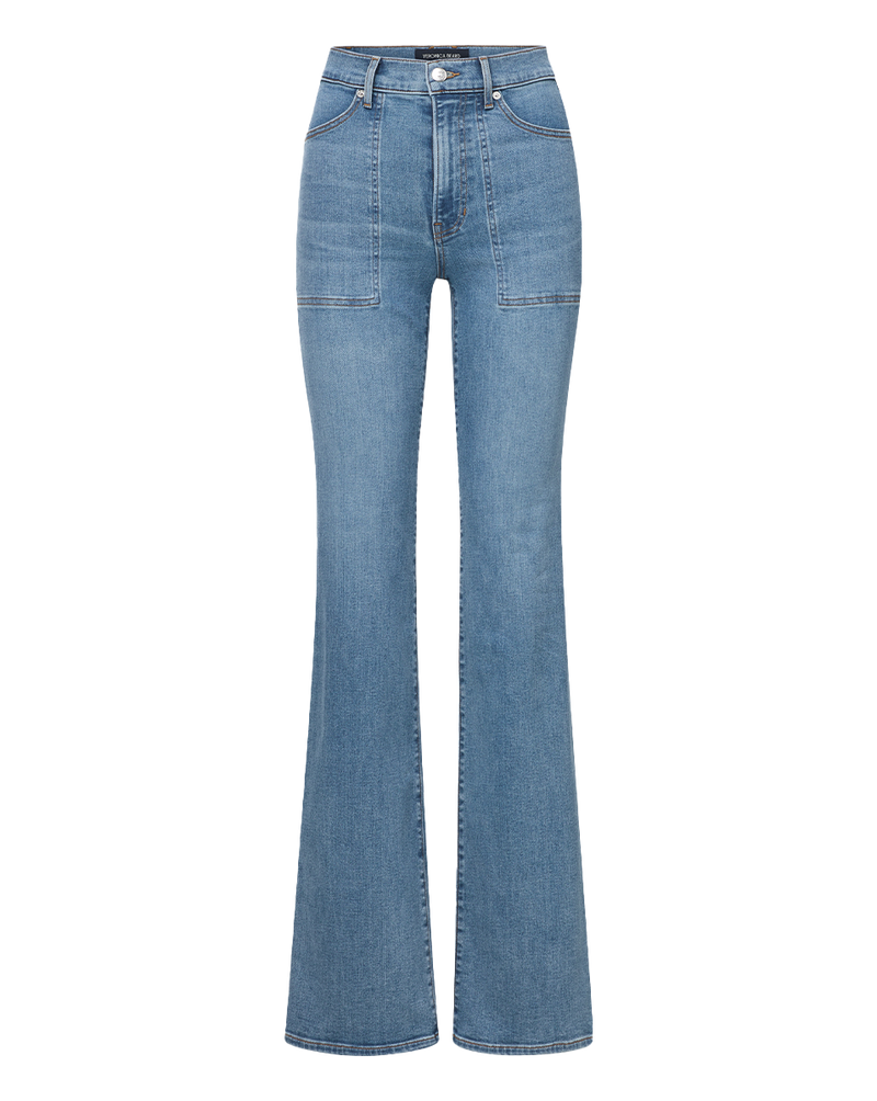 Crosbie Patch-Pocket Slim Wide-Leg Jean