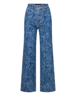 Taylor Paisley Printed Wide-Leg Jean