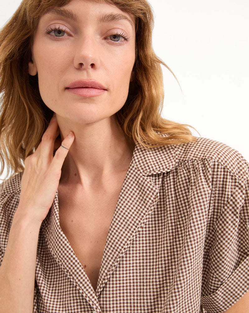 Ilene Gingham Button-Down Shirt