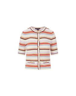 Brendan Striped Short-Sleeve Cardigan