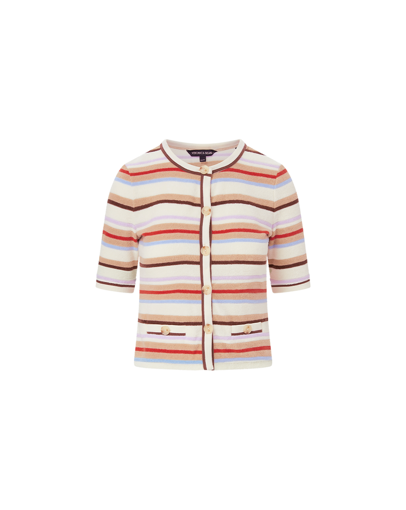 Brendan Striped Short-Sleeve Cardigan