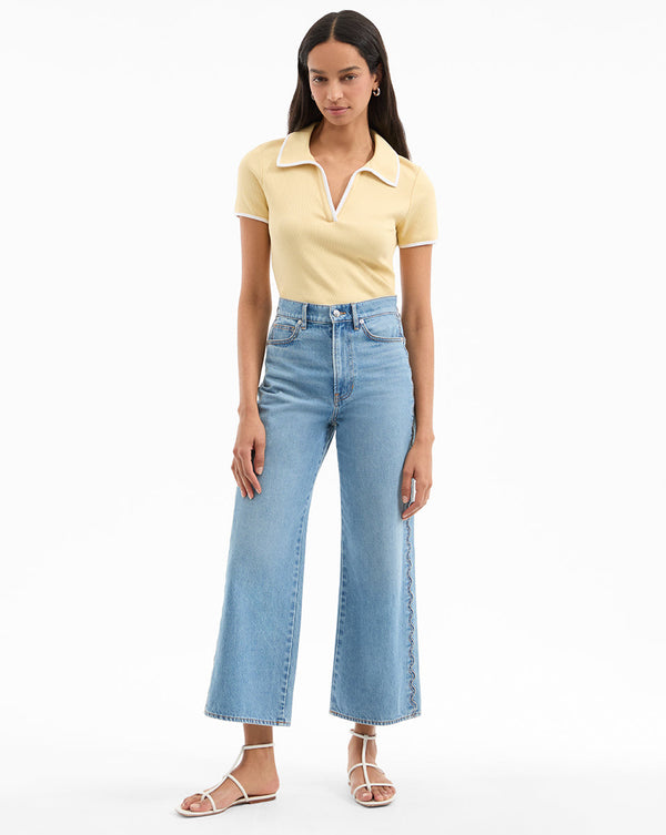 Taylor Scalloped Wide-Leg Jean