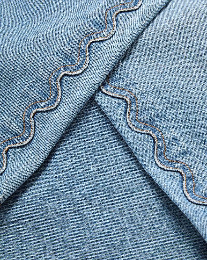 Taylor Scalloped Wide-Leg Jean
