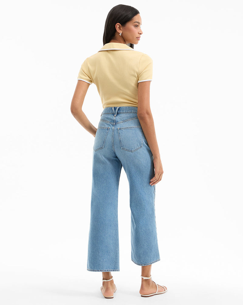 Taylor Scalloped Wide-Leg Jean