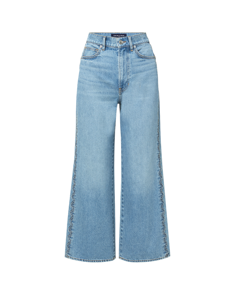 Taylor Scalloped Wide-Leg Jean