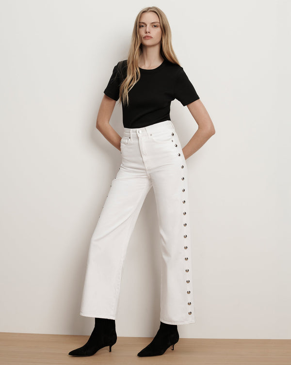 Taylor Studded Wide-Leg Jean