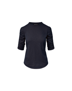 Waldorf Ruched-Sleeve Slub T-Shirt