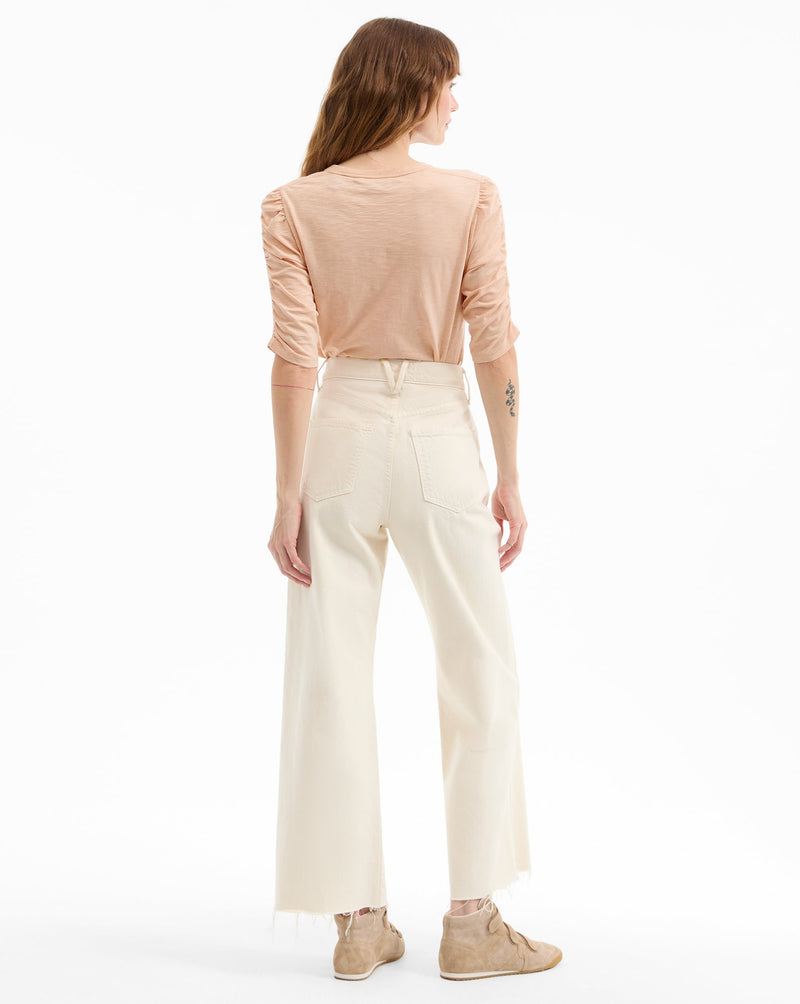 Waldorf Ruched-Sleeve Slub T-Shirt