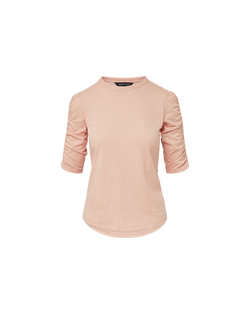 Waldorf Ruched-Sleeve Slub T-Shirt