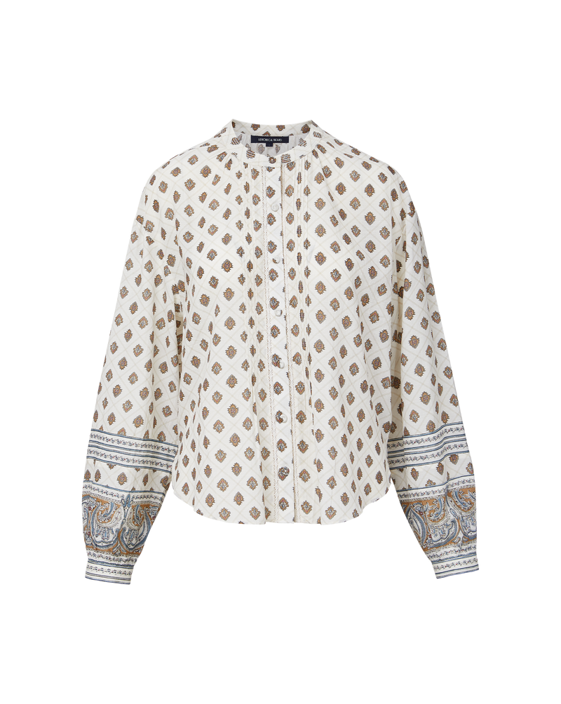 Lollie Paisley Button-Down Blouse
