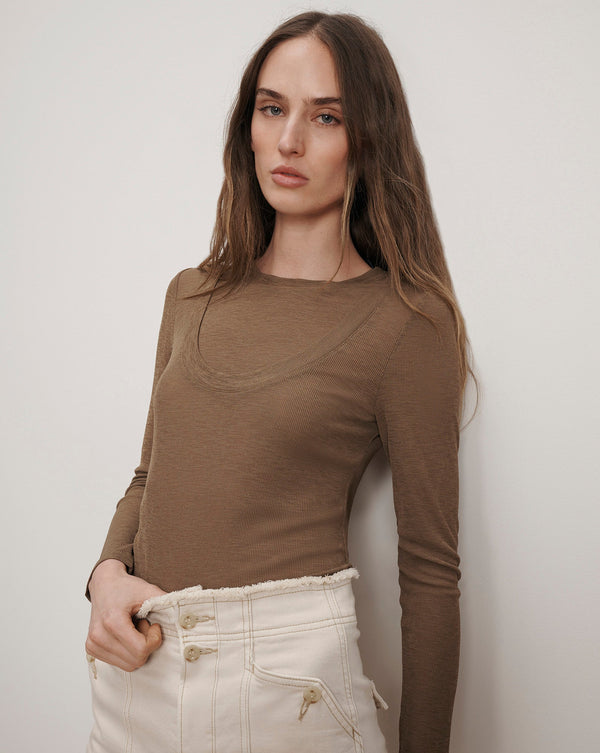 Neita Ribbed Crewneck Top