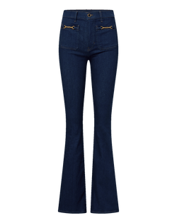Beverly Chain-Pocket Skinny-Flare Jean