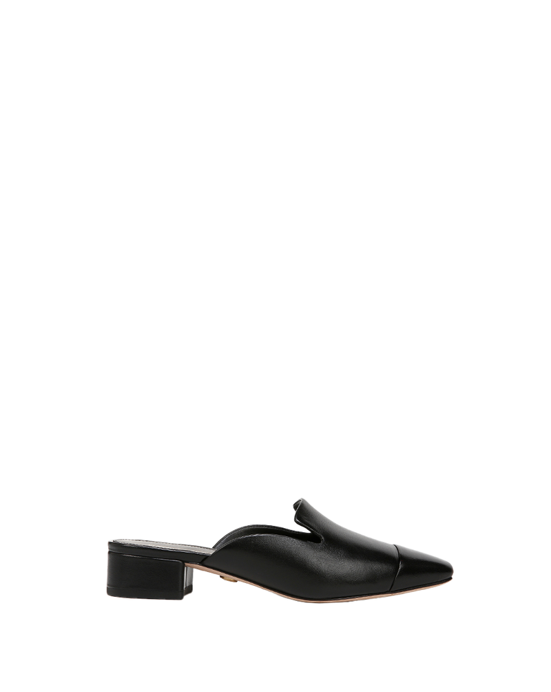 Cecile Leather Cap-Toe Mule