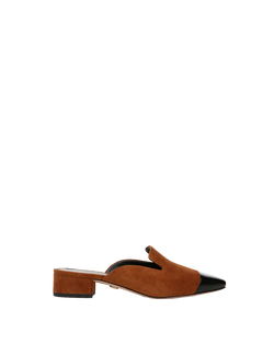 Cecile Suede Cap-Toe Mule