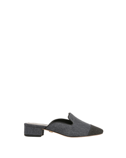 Cecile Denim Cap-Toe Mule