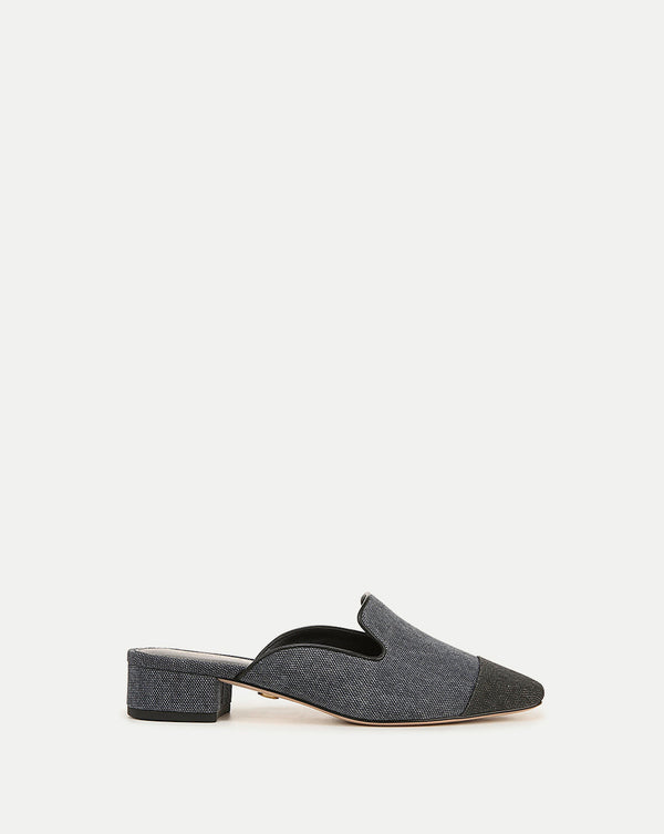 Cecile Denim Cap-Toe Mule