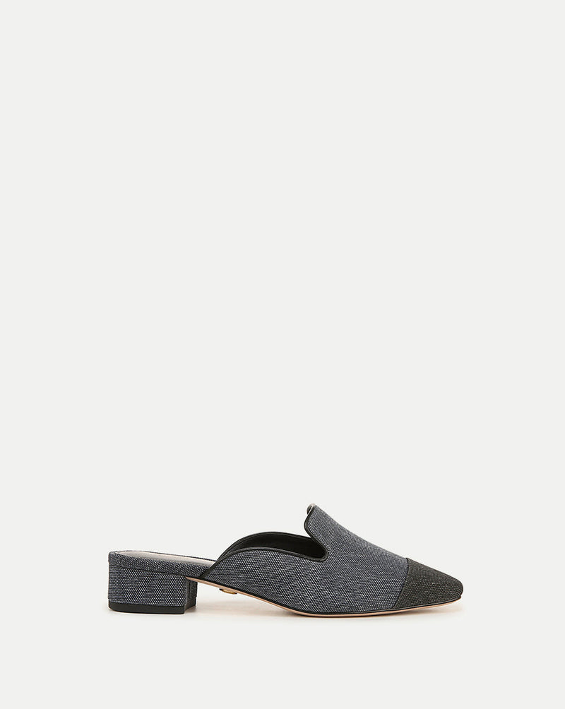 Cecile Denim Cap-Toe Mule