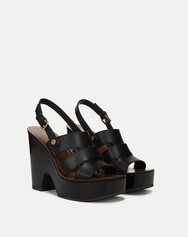 Peony Leather Platform Sandal