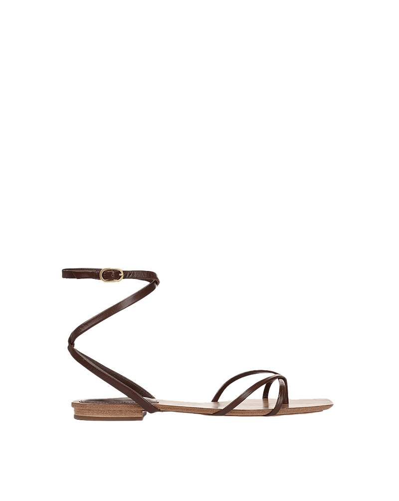 Allegra Leather Ankle-Wrap Sandal