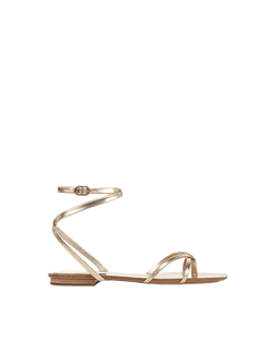 Allegra Metallic Ankle-Wrap Sandal