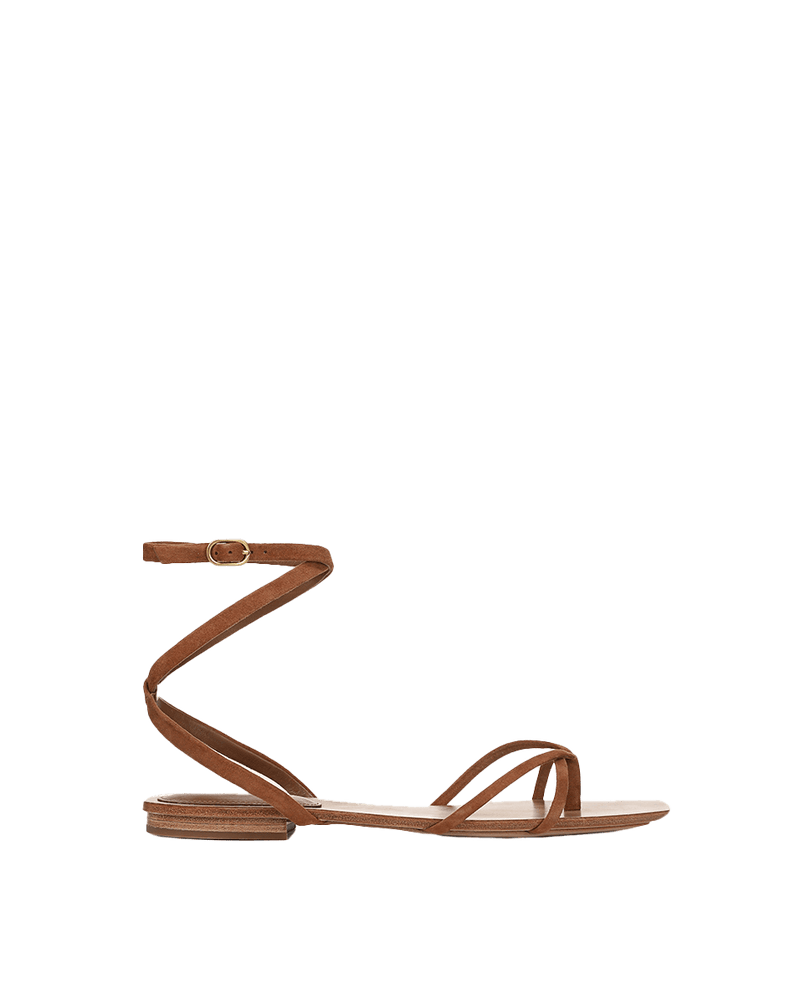 Allegra Suede Ankle-Wrap Sandal