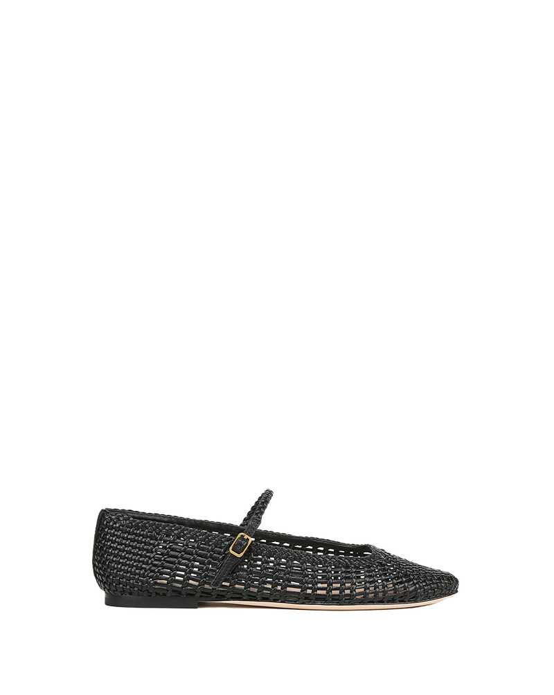 Ellie Woven-Leather Flat
