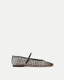 Ellie Woven-Leather Flat