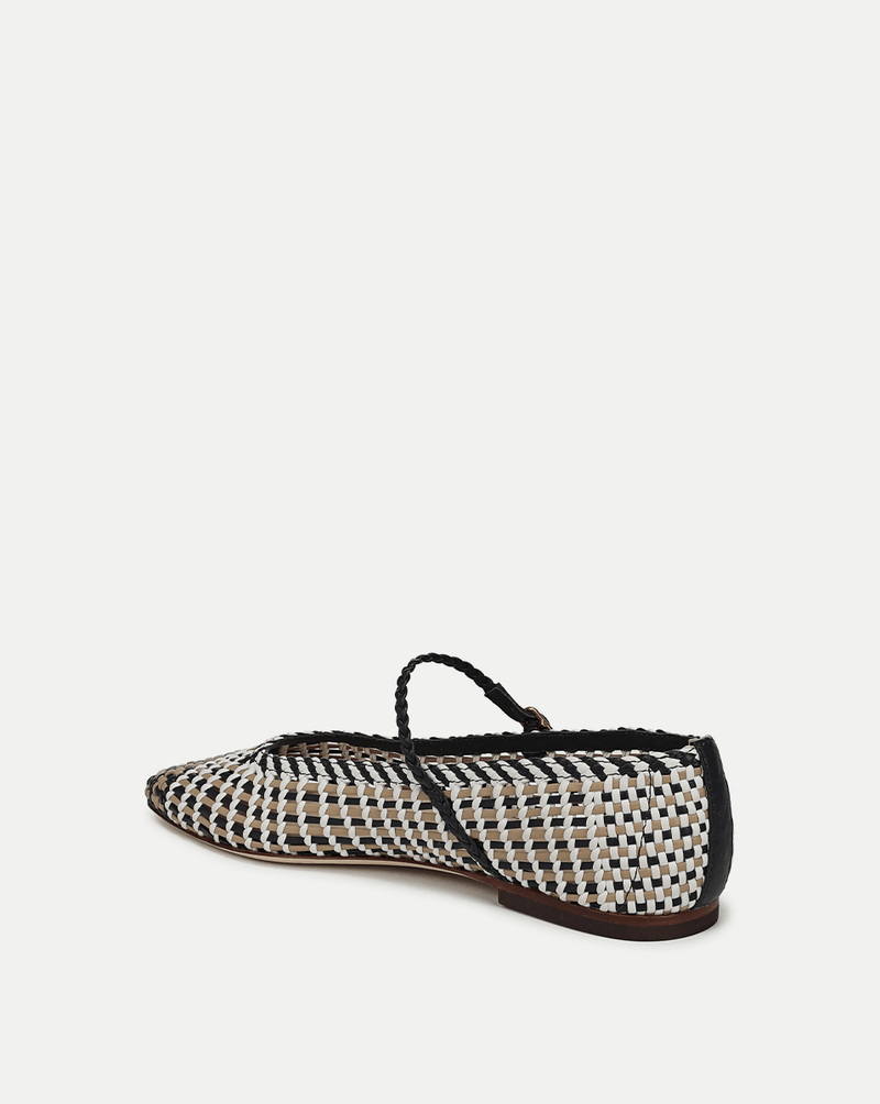 Ellie Woven-Leather Flat