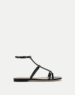 Marbella Lizard-Embossed Sandal