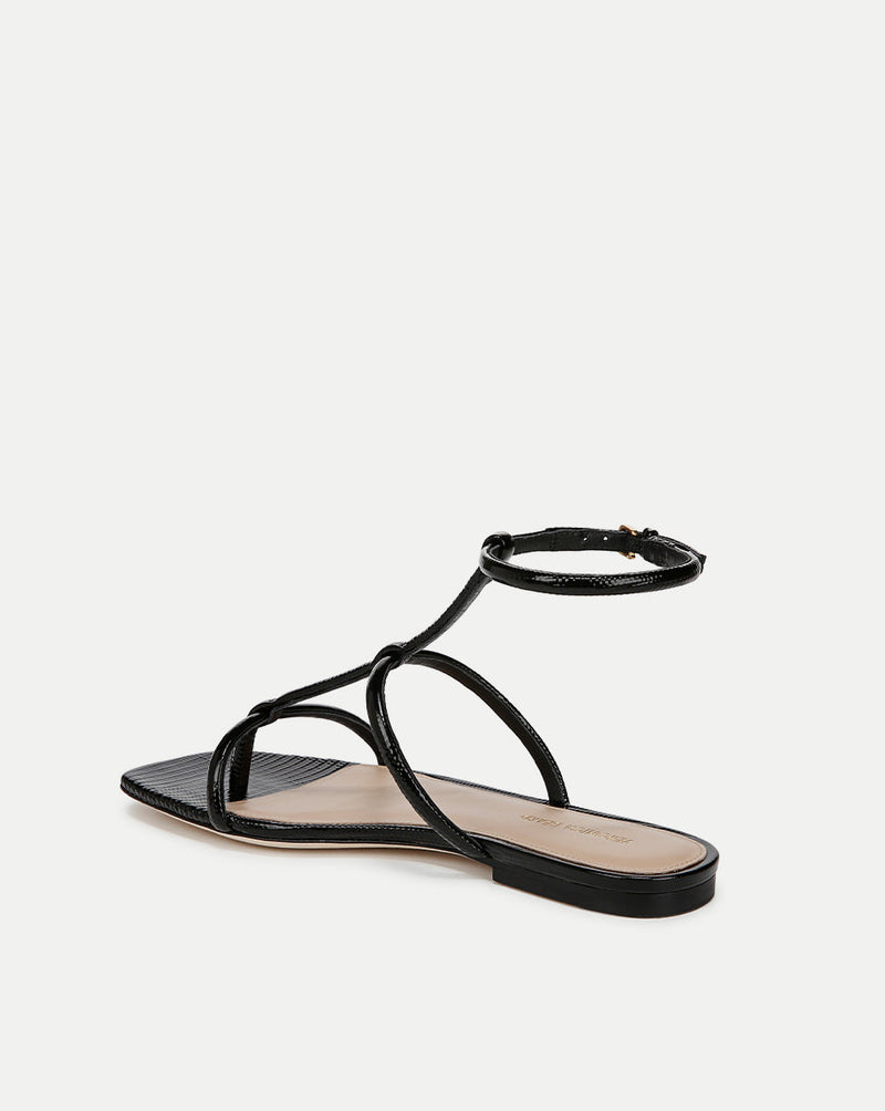 Marbella Lizard-Embossed Sandal