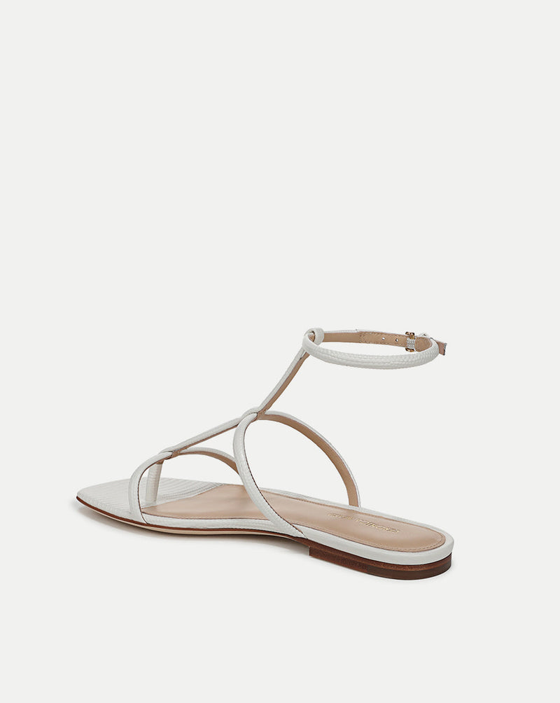 Marbella Lizard-Embossed Sandal