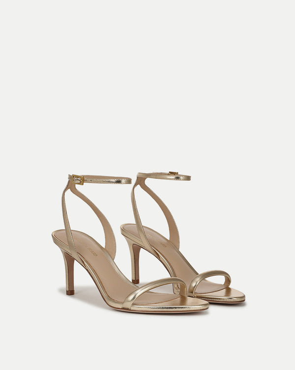 Sylvie Metallic Ankle-Strap Stiletto Sandal