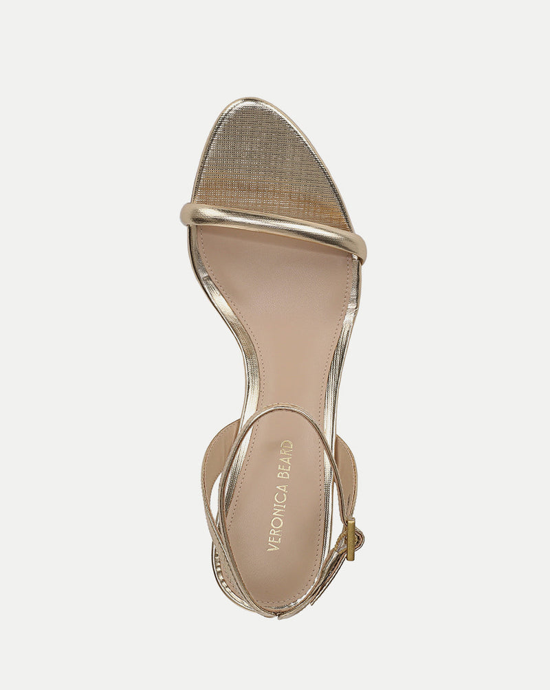 Sylvie Metallic Ankle-Strap Stiletto Sandal