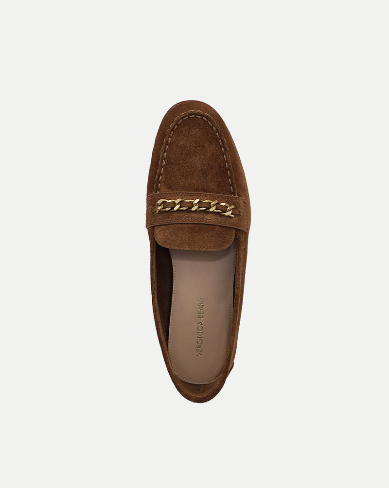 Penny Suede Chain-Link Loafer