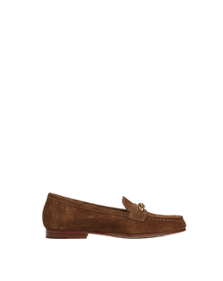 Penny Suede Chain-Link Loafer