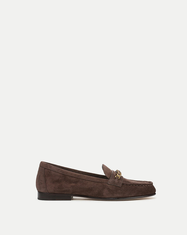 Penny Suede Chain-Link Loafer