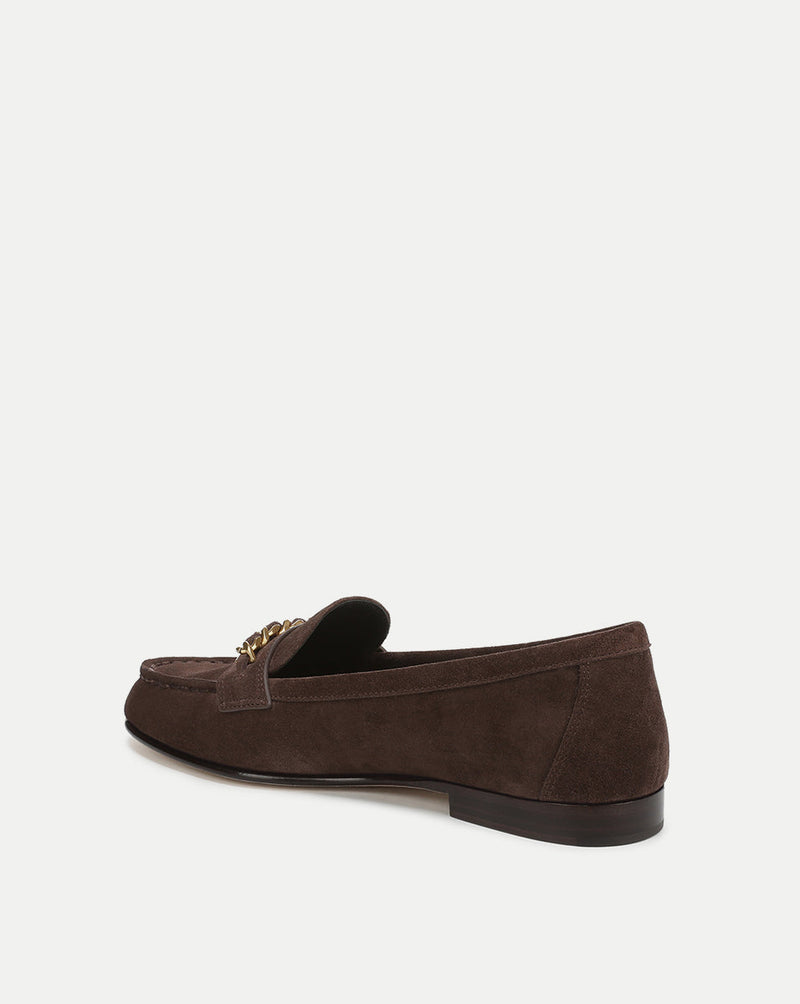 Penny Suede Chain-Link Loafer